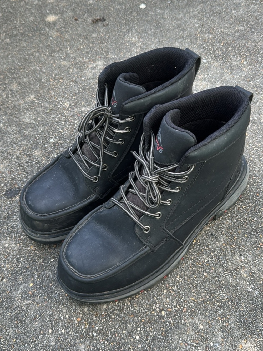 Men's Black Lace-Up Work Boots